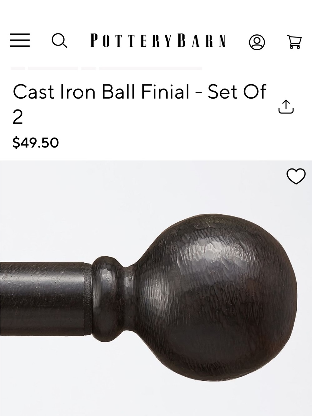 Pottery Barn Cast Iron set of 2